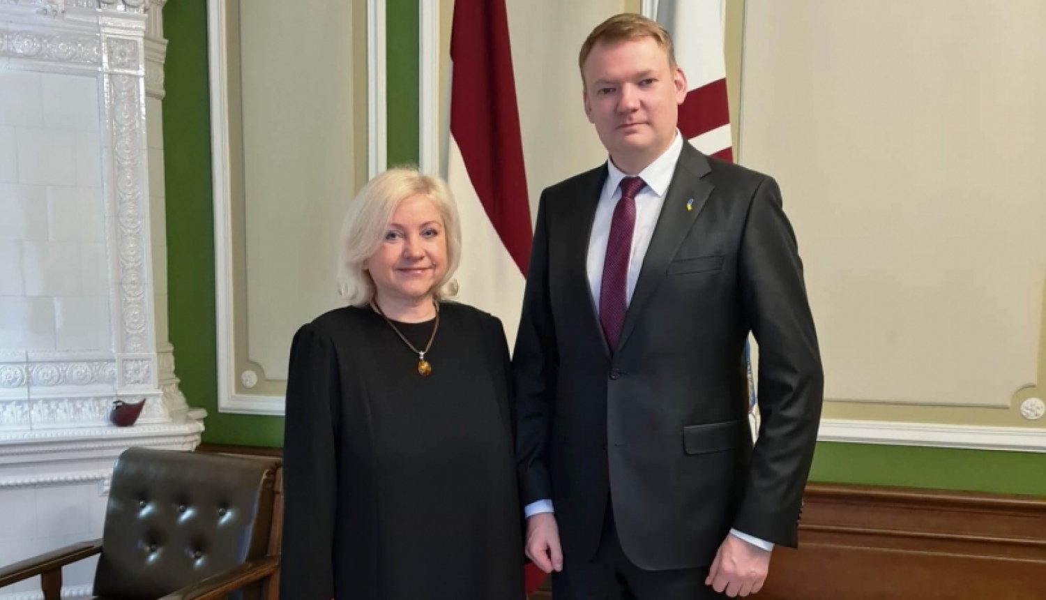 Priekšsēdētāja Vita Paulāne tikās ar Saeimas priekšsēdētāju Edvardu Smiltēnu